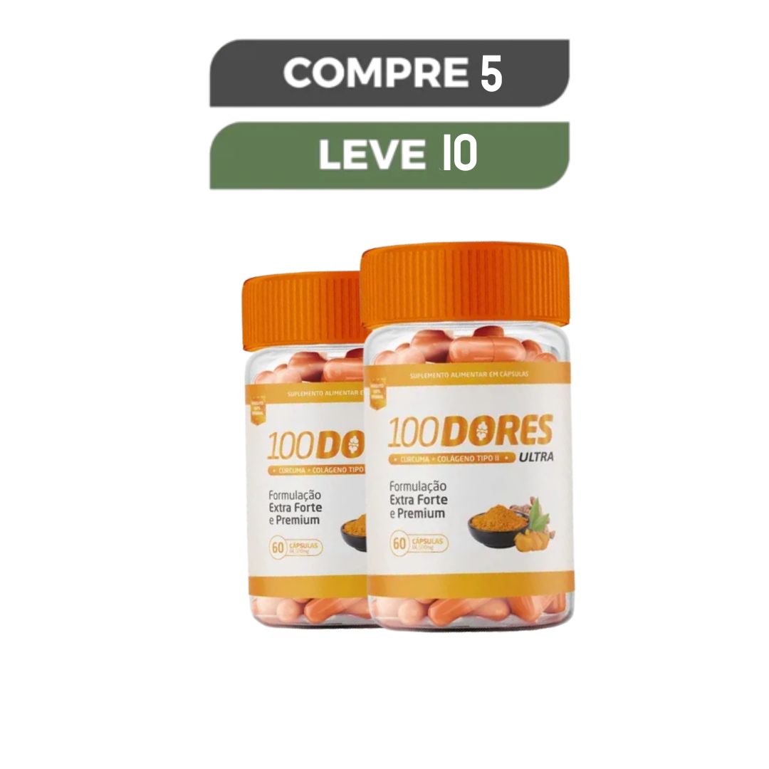 100 Dores – Suplemento Natural para Suporte das Articulações + Brinde Creme 120ml