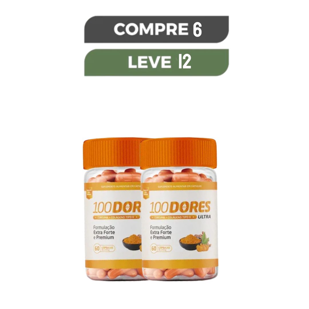 100 Dores – Suplemento Natural para Suporte das Articulações + Brinde Creme 120ml