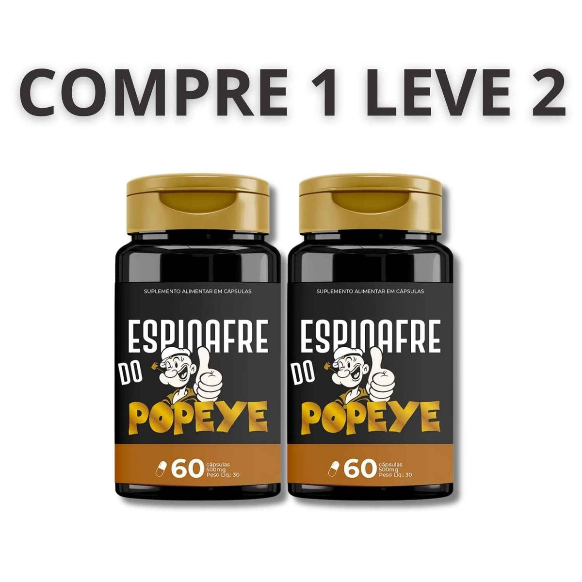 Espinafre do Popeye 60 Cápsulas – Suporte Para Vitalidade e Energia Masculina